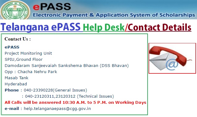 Telangana-ePASS-Contact-Details