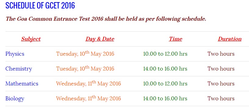 GCET-2016-Exam-Dates
