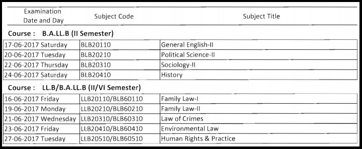 Krishna-University-Law-Time-Table-June-2017