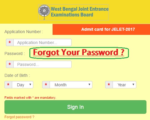 WBJEE-JELET-Admit-Card-Forgot-Password