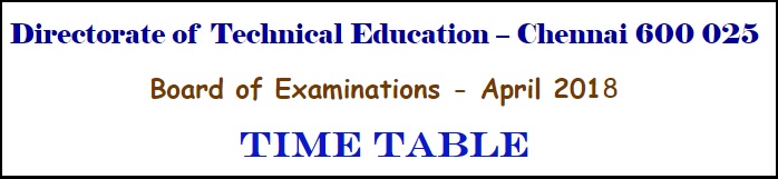 TNDTE-Diploma-Time-Table-April-2018
