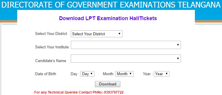 BSE-Telangana-LPT-Exams-November-2017-Hall-Tickets
