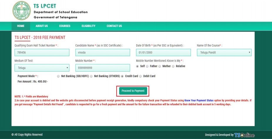 TS LPCET Online Application Form Procedure & Hall Ticket Download ...